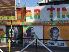 04B Mural of Bob Marley, Peter Tosh, Alton Ellis at the corner of 1st Street and West Rd Trench Town Kingston Jamaica